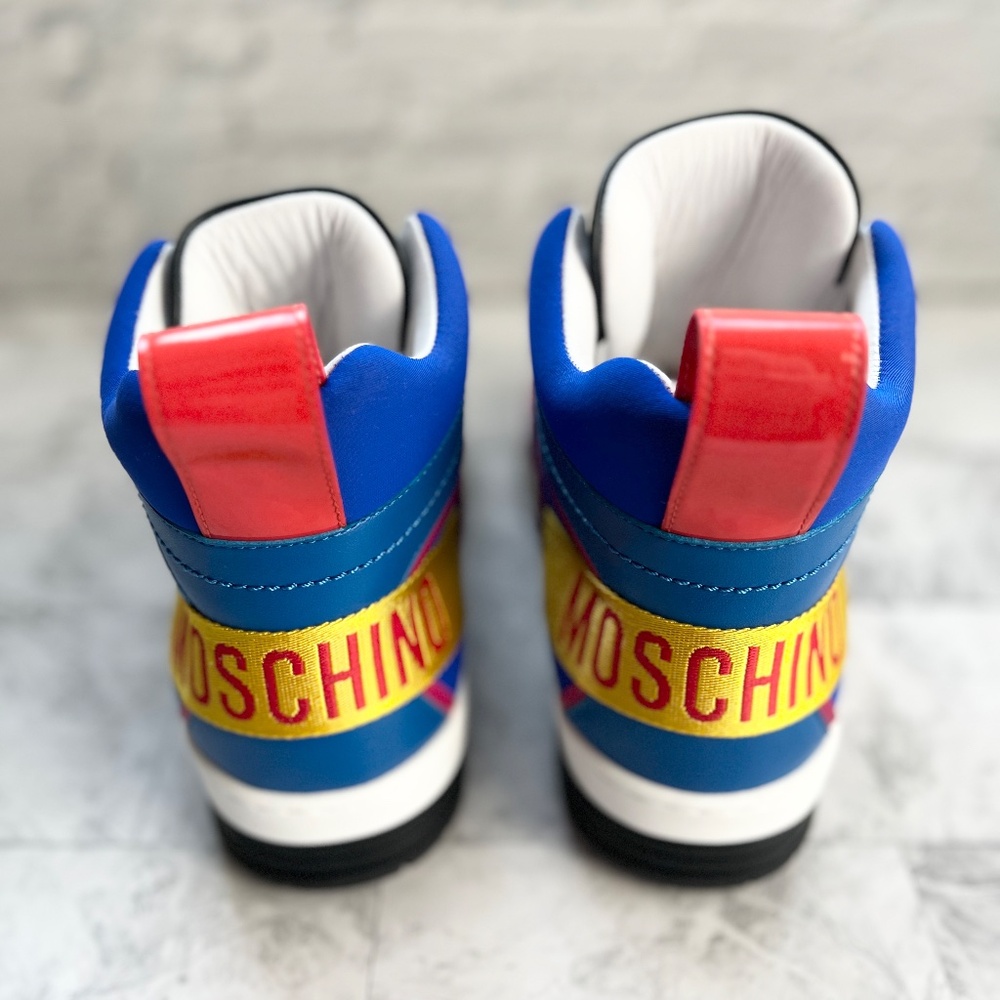 NEW Moschino Kevin 40 Colorblock High Top Sneaker - Picture 7 of 10